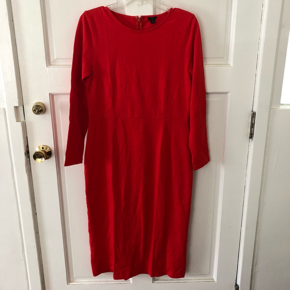 NWOT J. Crew Long Sleeve Midi Cotton Dress 8